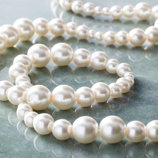 12 Pack: Light Pink Glass Pearl Round Beads by Bead Landing™